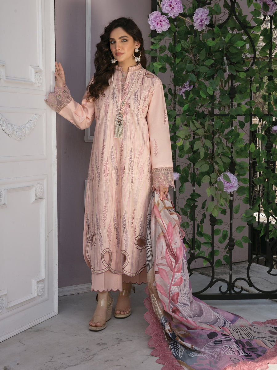 Rang Rasiya Florence Embroidered Lawn Unstitched 3Pc Suit D-01 EVA