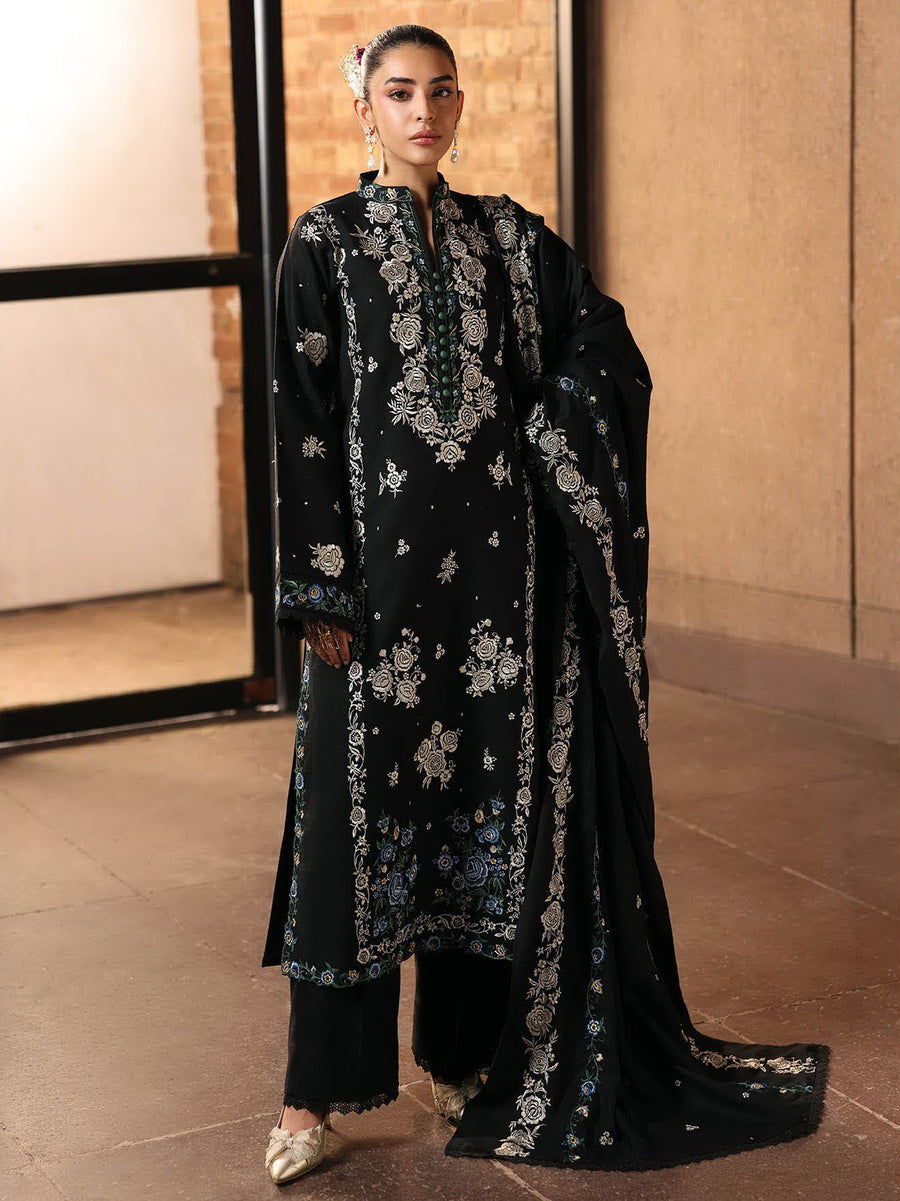 RajBari Premium Embroidered Peach Unstitched 3Pc Suit D-01