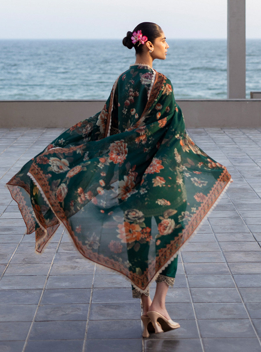 Zainab Chottani Tahra Embroidered Lawn Unstitched 3Pc Suit D-01 VELINA