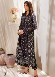 RajBari Nissa Chikankari Embroidered Lawn Unstitched 3 Piece Suit D-01