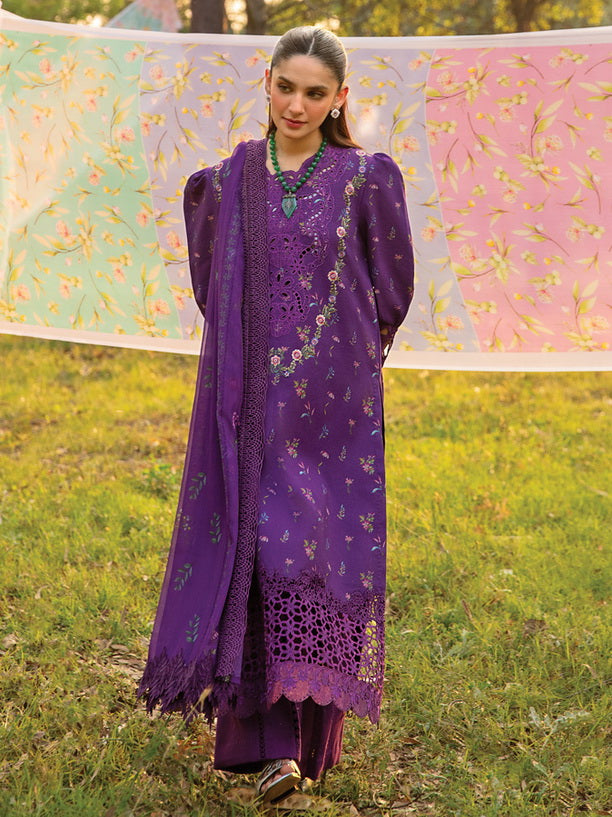 Rang Rasiya Carnation Embroidered Lawn Unstitched 3Pc Suit D-01 Nora