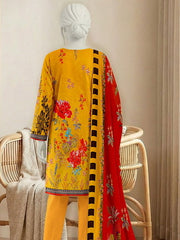 Ittehad Essential Vol-02 Unstitched Printed Lawn 3Pc Suit D-08