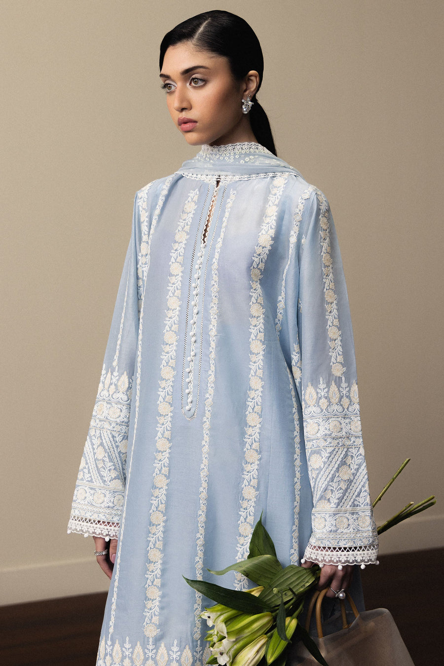 Zara Shahjahan Satori Stillness & Luxury Unstitched Lawn 3Pc Suit D-01 AOYOMI