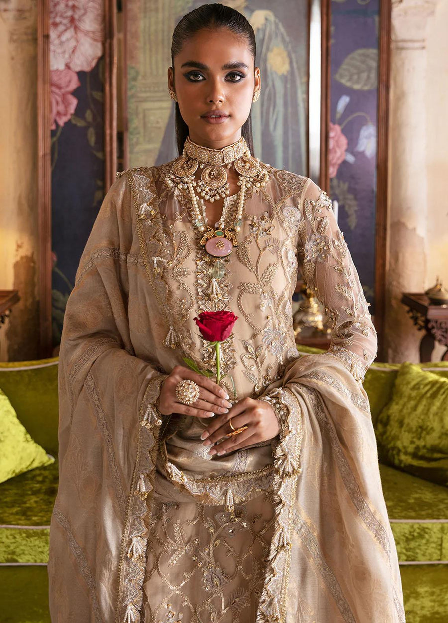 Afrozeh Hayat Unstitched Embroidered Net 3 Piece Suit D-01 SABAT