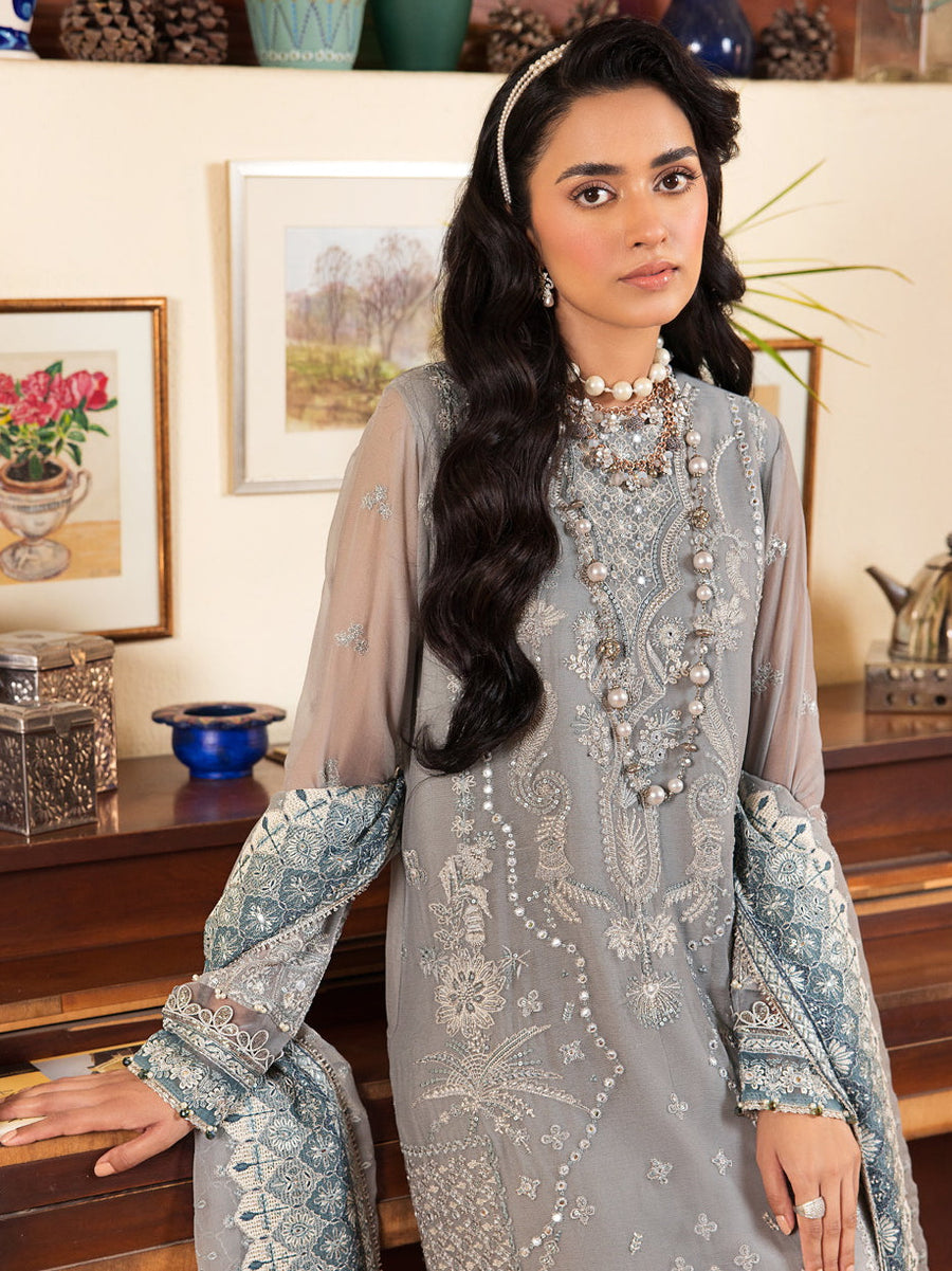 LaMode by Xenia Formals Unstitched Chiffon 3Pc Suit D-01 MATILDA