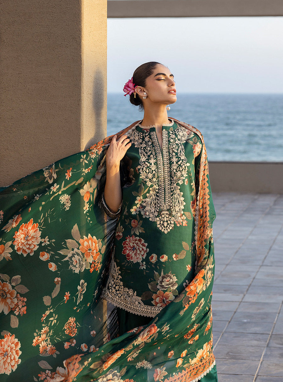 Zainab Chottani Tahra Embroidered Lawn Unstitched 3Pc Suit D-01 VELINA