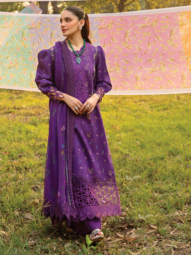 Rang Rasiya Carnation Embroidered Lawn Unstitched 3Pc Suit D-01 Nora