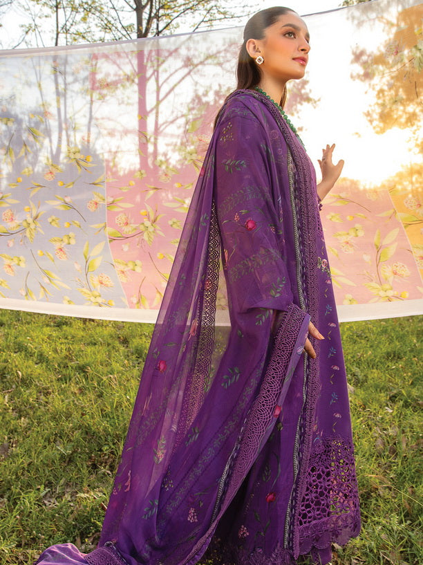 Rang Rasiya Carnation Embroidered Lawn Unstitched 3Pc Suit D-01 Nora
