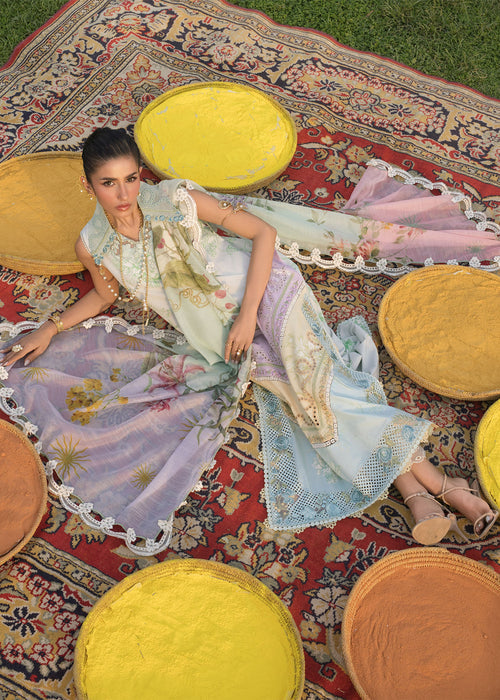 Saira Shakira Bloom Embroidered Lawn Unstitched 3Pc Suit D-01A AVA