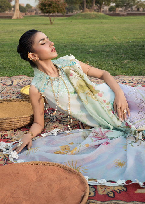 Saira Shakira Bloom Embroidered Lawn Unstitched 3Pc Suit D-01A AVA