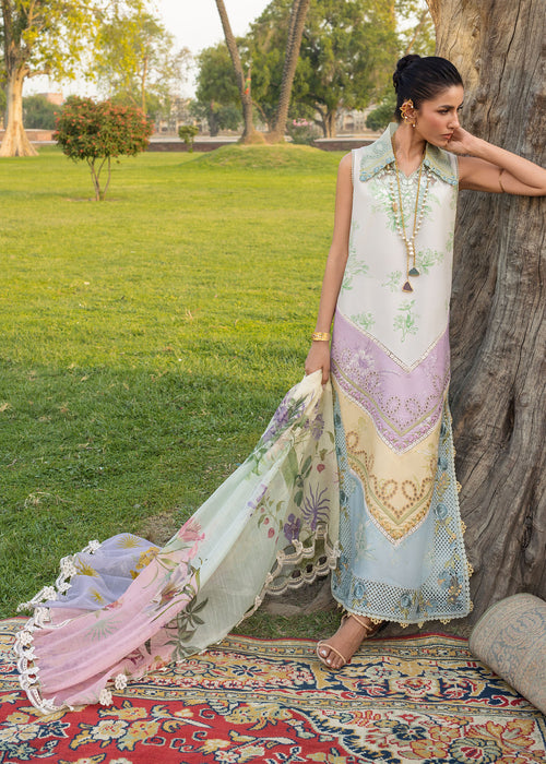 Saira Shakira Bloom Embroidered Lawn Unstitched 3Pc Suit D-01A AVA