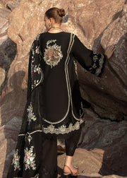 Saira Shakira Embroidered Lawn Unstitched 3Pc Suit D-01A Lolita - Onyx