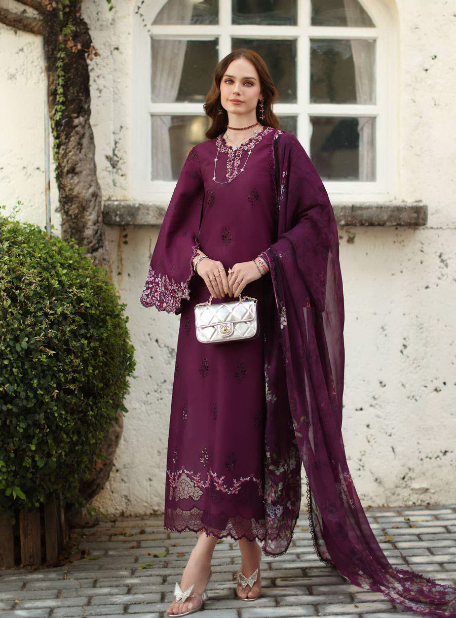 Noor by Saadia Asad Luxe Chikankari Unstitched Lawn 3Pc Suit D1-A