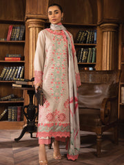 Rang Rasiya Carnation Embroidered Khaddar Unstitched 3Pc Suit D-01