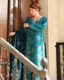 Rang Rasiya Carnation Embroidered Karandi Unstitched 3Pc Suit D-01 Mint