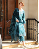 Rang Rasiya Carnation Embroidered Karandi Unstitched 3Pc Suit D-01 Mint