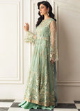 Hemline by Mushq Embroidered Net Unstitched 3Pc Suit D-01 Pistachio