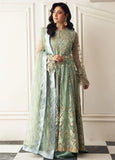 Hemline by Mushq Embroidered Net Unstitched 3Pc Suit D-01 Pistachio