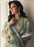 Hemline by Mushq Embroidered Net Unstitched 3Pc Suit D-01 Pistachio