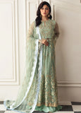 Hemline by Mushq Embroidered Net Unstitched 3Pc Suit D-01 Pistachio