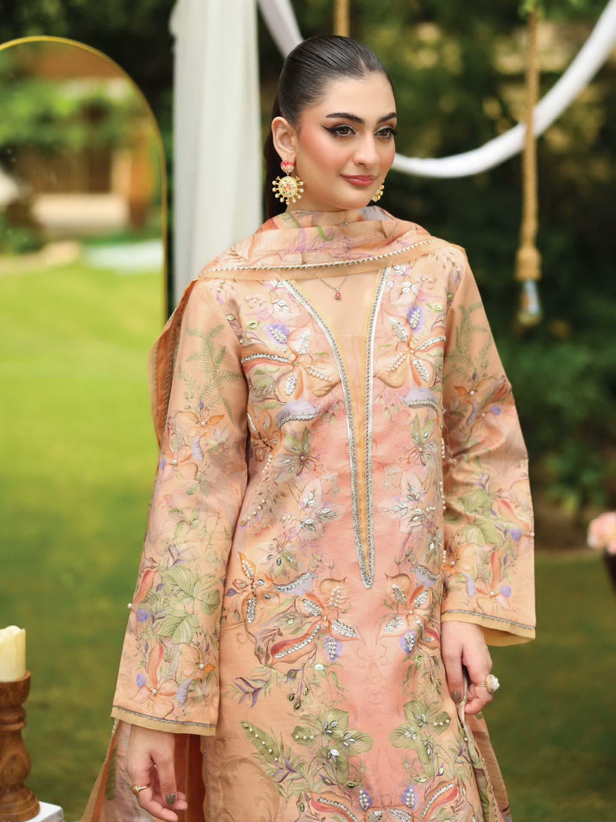 Rang Rasiya Luxury Silk Unstitched Embroidered 3Pc Suit D-05 Soha