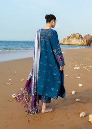 Sadaf Fawad Khan Siraa Embroidered Lawn Unstitched 3Pc Suit D-01 SHEHNAAZ