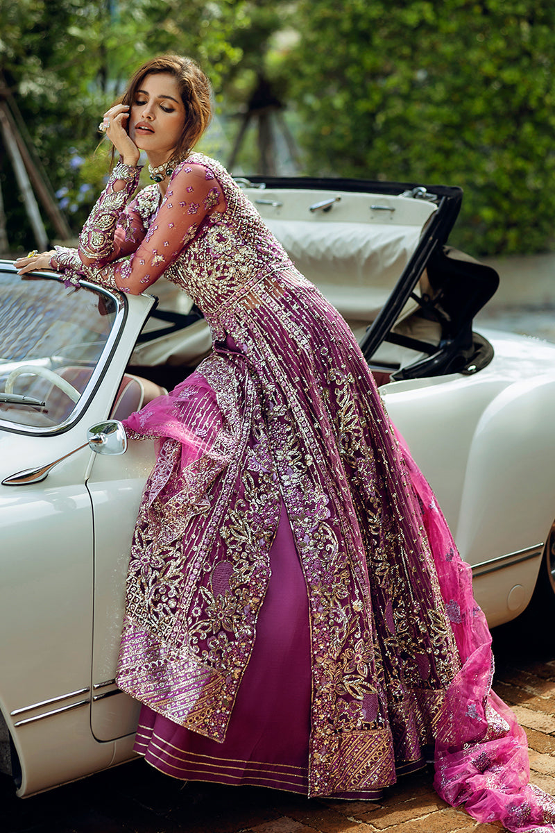 Mushq Stardust Embroidered Net Unstitched 3Pc Suit D-03 Starstruck Elegance