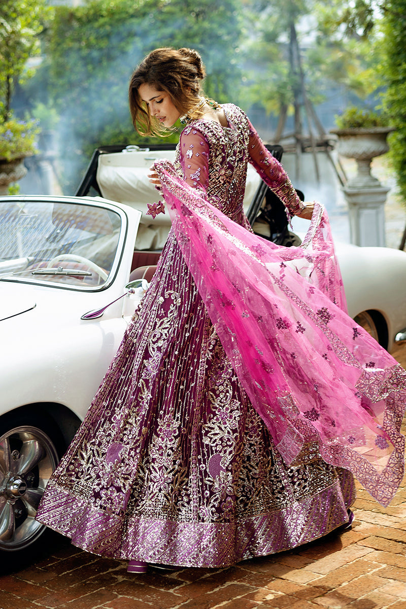 Mushq Stardust Embroidered Net Unstitched 3Pc Suit D-03 Starstruck Elegance