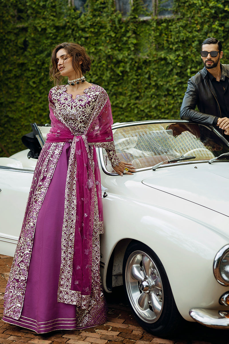 Mushq Stardust Embroidered Net Unstitched 3Pc Suit D-03 Starstruck Elegance