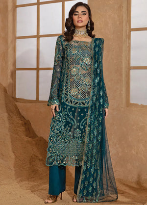 Rang Rasiya Chatoyer Embroidered Chiffon Unstitched 3Pc Suit D-01 Zimil