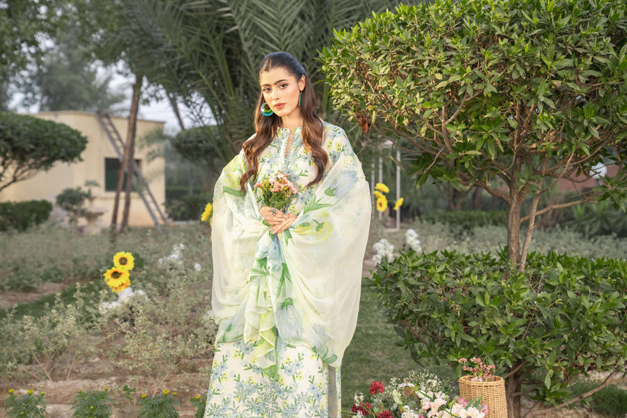 Spring Bell by Sanam Saeed Embroidered Lawn Unstitched 3Pc Suit D-01