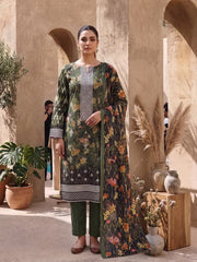 Zeenia Serene Printed Linen Unstitched 3Pc Suit D-01