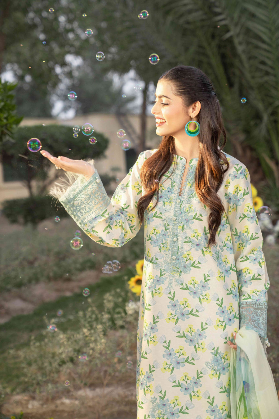 Spring Bell by Sanam Saeed Embroidered Lawn Unstitched 3Pc Suit D-01