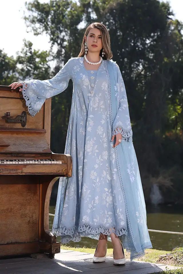 Chikankari Exclusive Embroidered Lawn Unstitched 3Pc CH26-V1-D101
