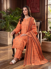 Pashm by Fiza Noor Premium Printed Leather Linen Unstitched 3Pc Suit D-01