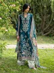 Zainab Chottani Luxe Lawn Unstitched Embroidered 3Pc Suit D-01 Faye