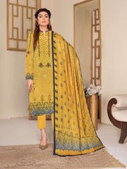 Rashk e Qamar Digital Printed Linen Unstitched 3Pc Suit D-01