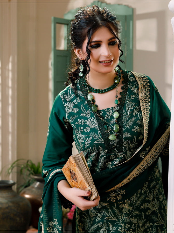 Manizay Saqafat Premium Embroidered Lawn Unstitched 3Pc Suit D-01