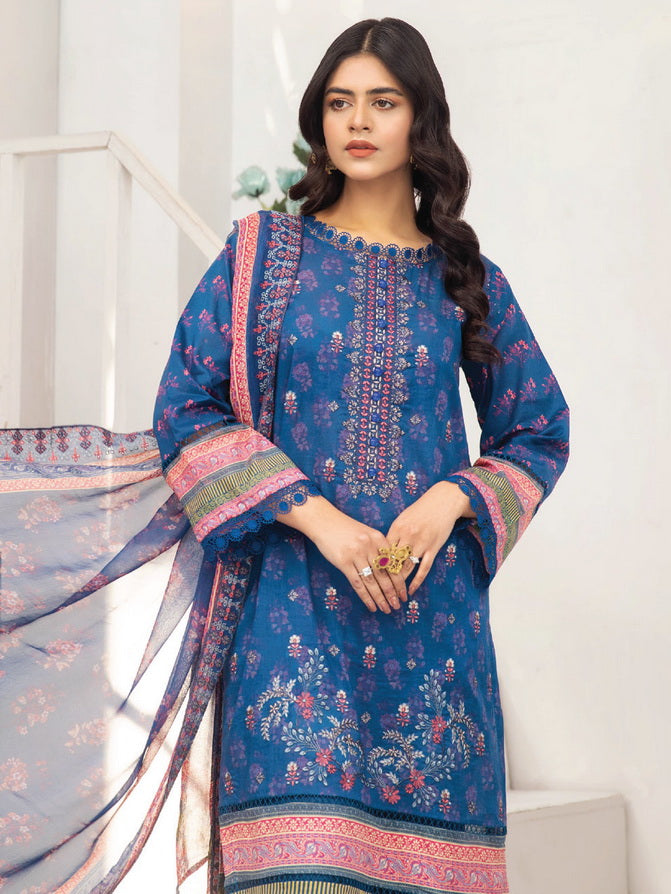 Dastaan by Humdum Embroidered Lawn Unstitched 3Pc Suit D-01