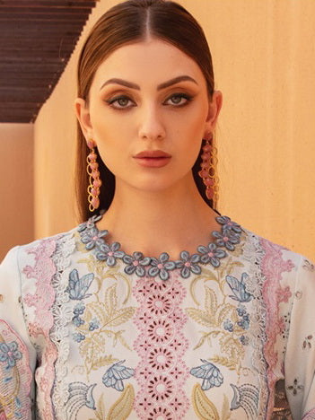 Rang Rasiya Premium Embroidered Lawn Unstitched 3Pc Suit D-02 PARISA