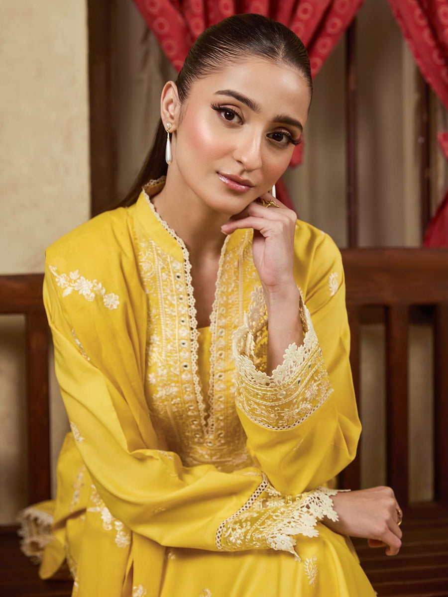 Raha by RajBari Premium Summer Embroidered Lawn Unstitched 3Pc Suit D-02