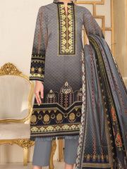 Rashk e Qamar Digital Printed Linen Unstitched 3Pc Suit D-02