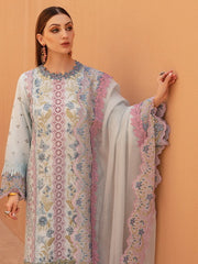 Rang Rasiya Premium Embroidered Lawn Unstitched 3Pc Suit D-02 PARISA