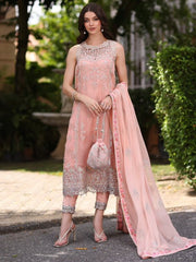 Noor by Saadia Asad Embroidered Chiffon Unstitched 3Pc Suit D-02 EKAI