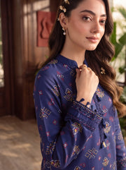 Pashm by Fiza Noor Premium Printed Leather Linen Unstitched 3Pc Suit D-02