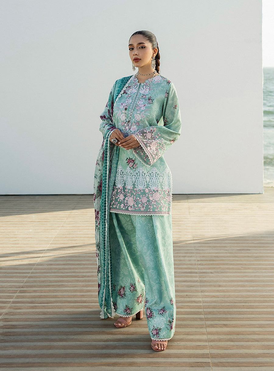 Zainab Chottani Tahra Embroidered Lawn Unstitched 3Pc Suit D-02 ANAHITA