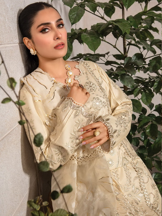 Rang Rasiya Premium Embroidered Lawn Unstitched 3Pc Suit D-02 HAYA