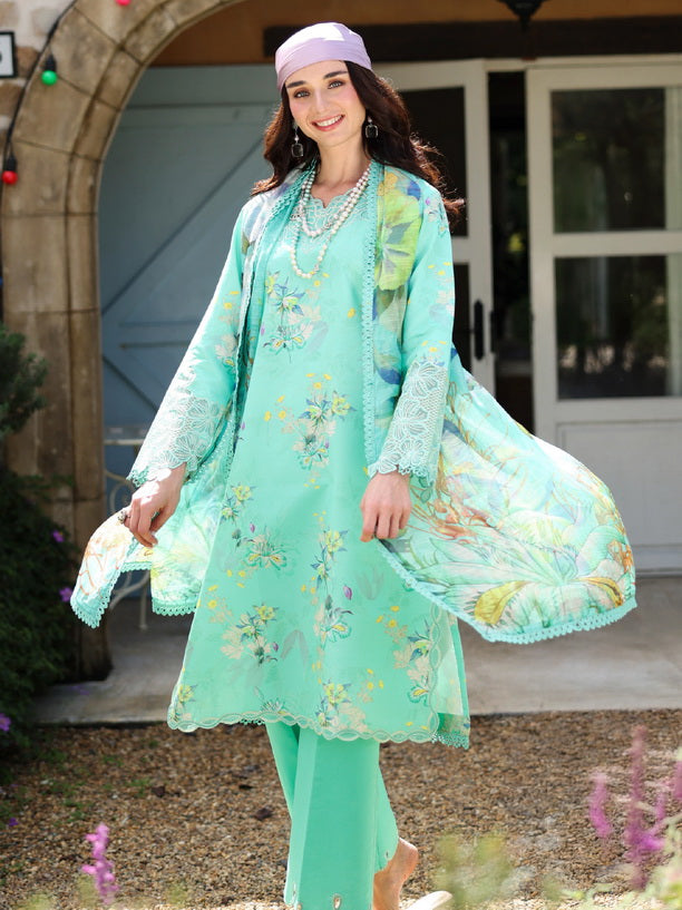 Rang Rasiya Lifestyle Embroidered Lawn Unstitched 3Pc Suit D-02 Sage