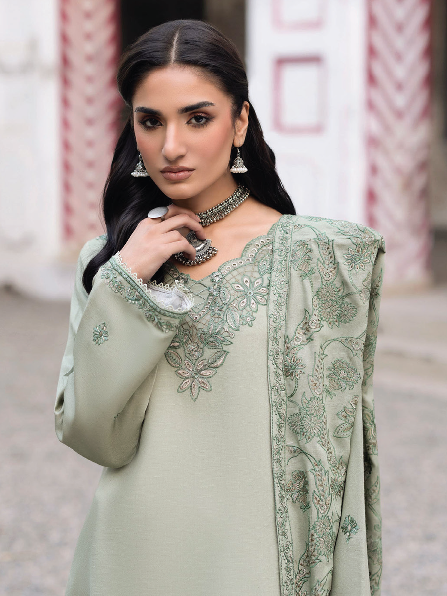 CELTS Mehr Premium Embroidered Karandi Unstitched 3Pc Suit D-02