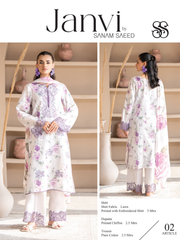 Janvi by Sanam Saeed Embroidered Lawn Unstitched 3Pc Suit D-02